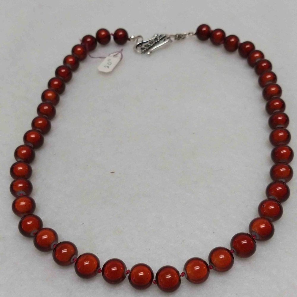 Cab Creations 20" Glass bead  hand tied Neckless